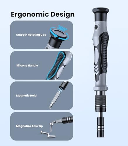 115 in 1 Precision Screwdriver Set, Professional Magnetic Tool Kit for Electronics Repair - Compatible with iPhone, Samsung Phone, Laptop, PC, PS5, Xbox, Nintendo Switch, Glasses & Watch - size: 18 x 10 x 5.5 cm