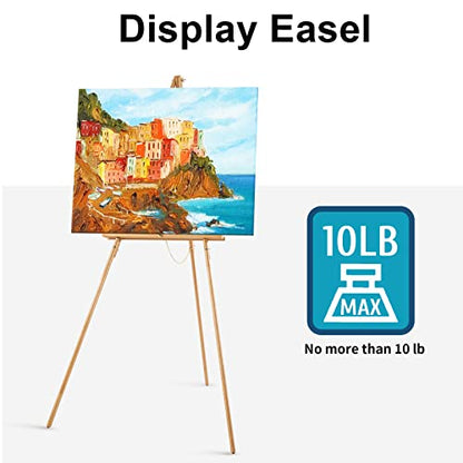 Falling in Art 65" A-Frame Wooden Tripod Easel Stand (Natural) - color: Natural-1 Pack