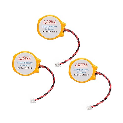 3PCS CMOS Battery for Intel NUC Laptop Backup PS2 PS3 BIOS RTC CR2032 Battery with 2 Wire Cable and Connector - size: 3-PACK, style: CMOS-CR2032-2