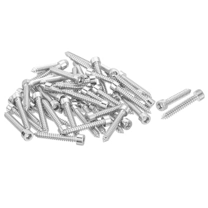 uxcell M6 Hex Socket Head Cap Self-Tapping Screw, 100Pcs M6x40mm 304 Stainless Steel, Hexagon Socket Head Tapping Screws, Hex Drive, Self Tapping Point - Silver - size: M6x40mm