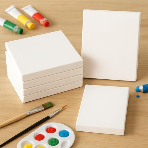 LWR CRAFTS Mini Stretched Canvas 4" X 4" Pack of 6 - size: 4"x4"x6
