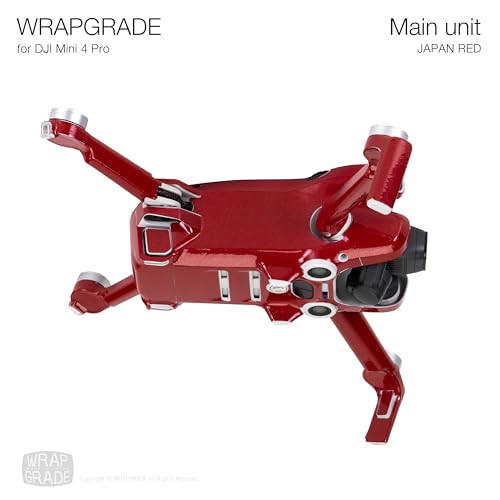 WRAPGRADE Skin Stickers Compatible with DJI Mini 4 Pro | Full Wrap (Japan Red) - color: Japan Red