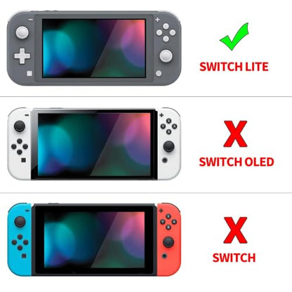 PlayVital Clear Glitter Silver Protective Case for Nintendo Switch Lite, Glossy Ergonomic Hard Grip Cover - Shock-Absorbent Anti-Scratch Shell Case with Screen Protector & Thumb Grips & Button Caps - color: Clear Glitter Silver