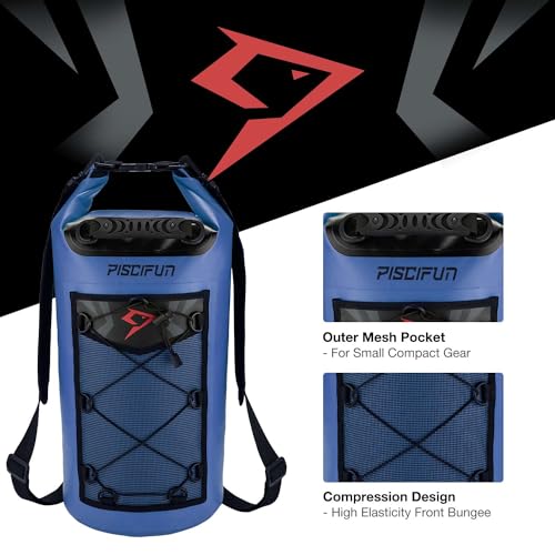 Piscifun Dry Bag, Waterproof Floating Backpack 10L/20L/30L/40L - color: Sapphire Blue, style: 40l