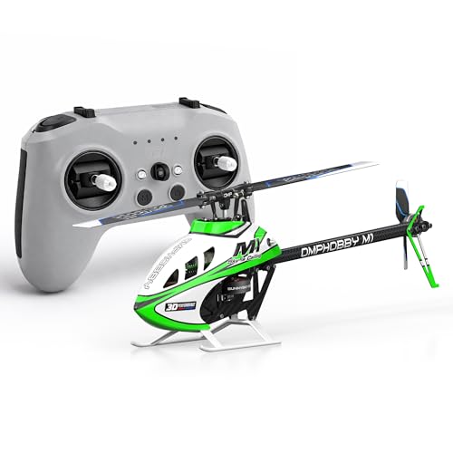 OMPHOBBY M1 V3 PRO 100 Class Mini 3D RC Helicopter Ready to Fly, 6CH Direct Drive with Built-in ELRS Receiver & OFS3+ Flight Control, Micro Helicopters with RadioMaster T8L Transmitter RTF Green - color: Green