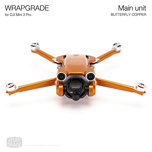 WRAPGRADE Skin Stickers Compatible with DJI Mini 3 Pro | Main Unit (Butterfly Copper) - color: Butterfly Copper