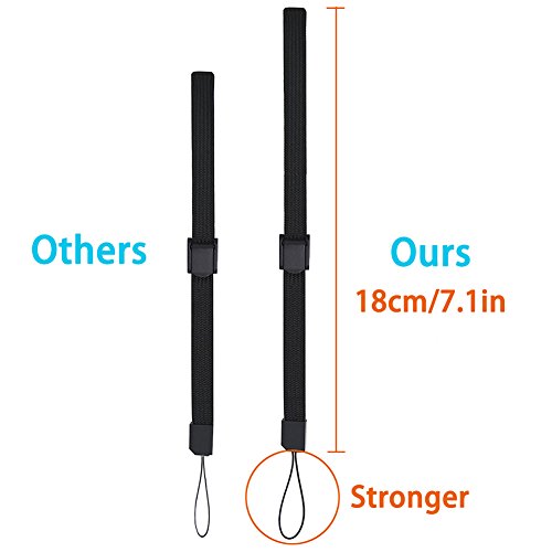Pluxen Adjustable Wrist Strap Lanyard Compatible with Wii Remote Controller Phone Camera - color: 2 Black