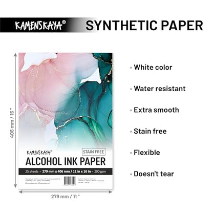 Kamenskaya Alcohol Ink Set with Alcohol Ink Paper