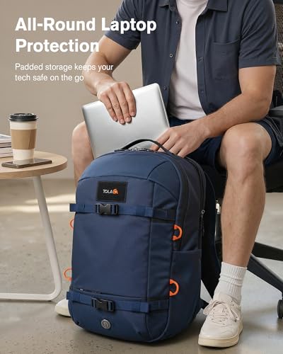 Tolaccea 30L Travel Laptop Backpack TSA Carry-On for Business Trips Commute - color: Navy