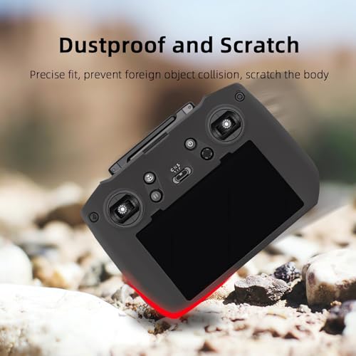 DJI RC Pro Silicone Protective Cover+HD Screen Tempered Films for DJI Mini 3 Pro/Mavic 3 Pro/Mavic 3 Cine/DJI Air 2s DJI RC Pro Controller Protective Case(Black)
