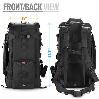 41L Professional DSLR Camera Backpack with Laptop Compartment & Rain Cover - size: 41L