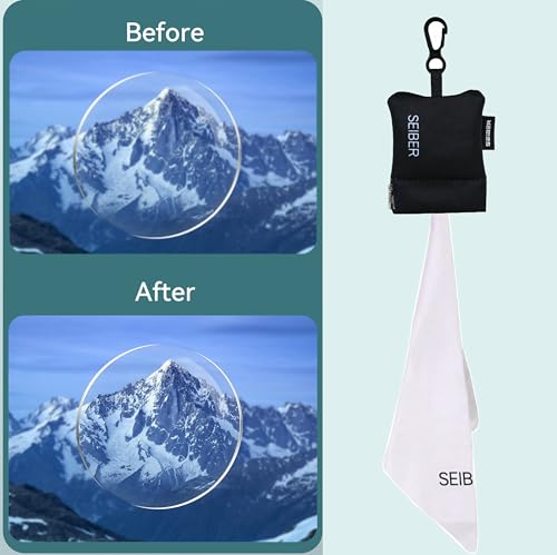 SEIBER Microfiber Eyeglass Cleaning Cloth with Pouch Keychain, 3PCS, Black - color: Black 3pcs