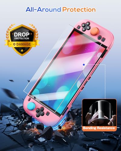 FYOUNG Switch 2 Case Pink, Slim Protective Hard Shell for Nintendo 2 - color: Solid Pink