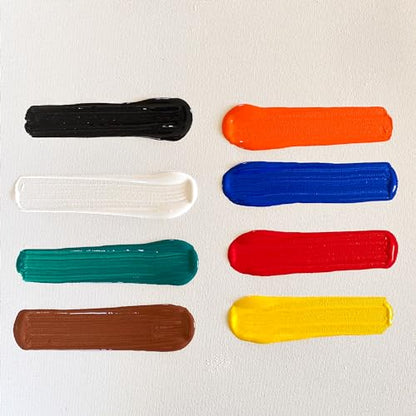 milo Acrylic Paint Set, 8 Primary Colors, 8 oz Bottles, Semi-Gloss - style: Primary Set 8 x 8 oz