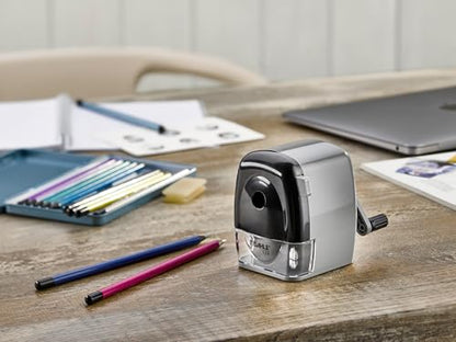 Dahle 133 Pencil Sharpener with Automatic Cutting System, Adjustable Point, Accepts Standard Graphite or Oversized Artist Pencils
