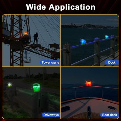 Aolyty Solar Strobe Warning Light, Magnetic Base, 360° Visible, Yellow - color: Yellow