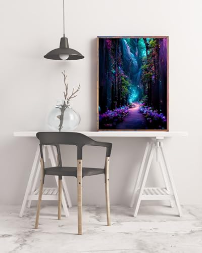 5D Diamond Painting Kits for Adults, Tree Cross Diamond Art Kits for Adults - color: Forest Path