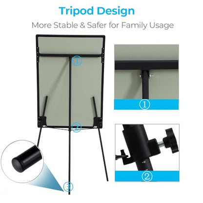 Whiteboard Easel 36" x 24", 2 Pack Magnetic Dry Erase Easel on Tripod Stand - color: Black, size: 24"W x 36"H - 2 Pack