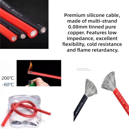 2 Pairs XT90H XT90 Plug Male and Female Connector with 90mm 10AWG Wire for RC Lipo Battery FPV Racing Drone