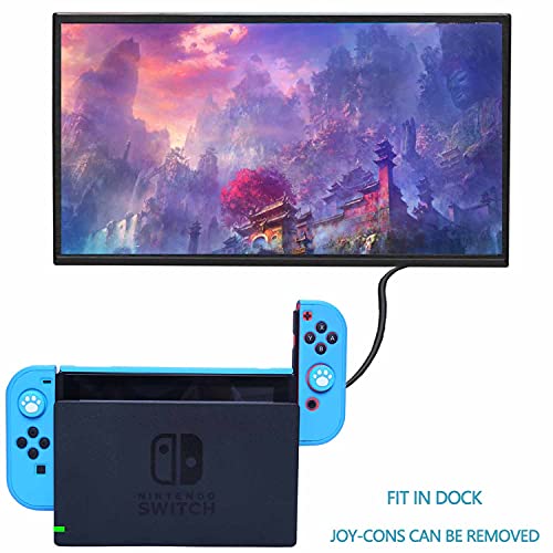 Dockable Case for Nintendo Switch - COMCOOL 3 in 1 Protective Cover Case for Nintendo Switch and Joy-Con Controller with Screen Protector and Thumb grips - Sky Blue - color: Sky Blue