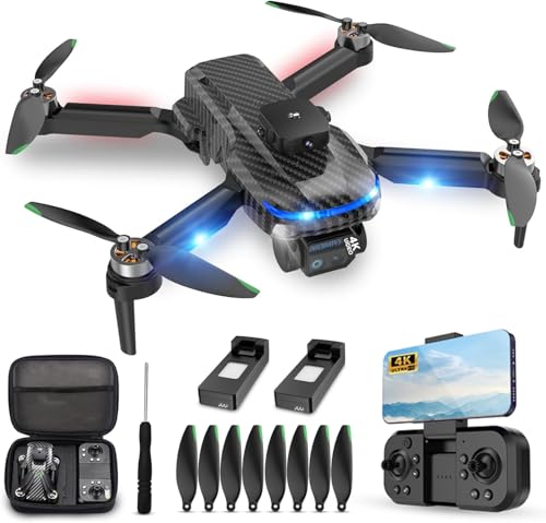 MSMV 4K HD Camera Drones, Wireless RC Toys for Boys Girls,Black - color: Black