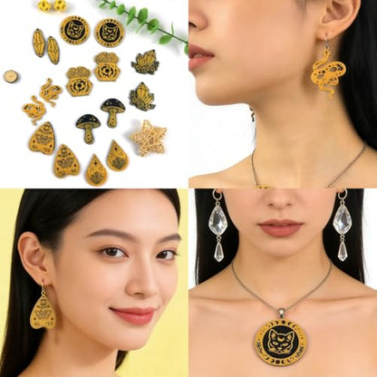kingmise Moon Phase Earrings Pendant, epoxy Resin Silicone Mold 8943-8944