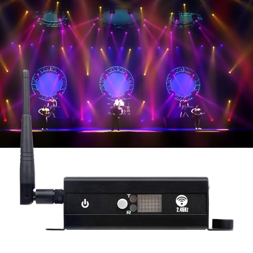 DMX512 Controller – 2.4G Wireless Transmitter/Receiver with LCD Display, Power Adjustable Repeater, Real-Time Dimming for DJ Lights, Stage Effects, Disco & Party Lighting