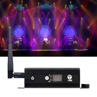 DMX512 Controller – 2.4G Wireless Transmitter/Receiver with LCD Display, Power Adjustable Repeater, Real-Time Dimming for DJ Lights, Stage Effects, Disco & Party Lighting