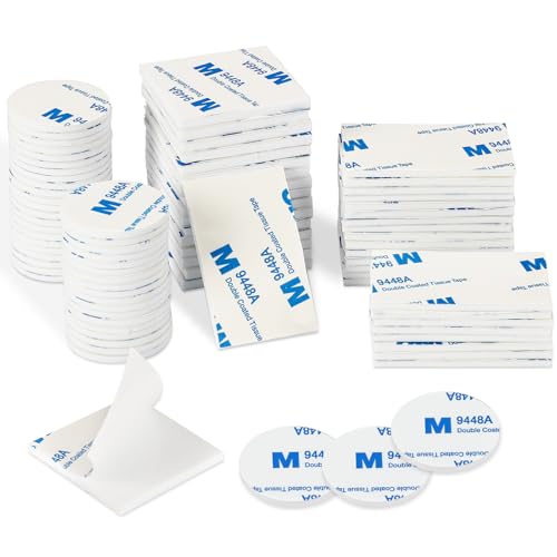 UPINS 60Pcs Double Sided Foam Tape Sticky Mounting Pads for Wall Crafts - color: White