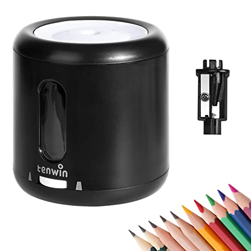 tenwin Pencil Sharpener Battery Powered, Portable, for 6-8mm Pencils - color: Black