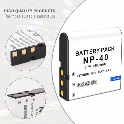 3Pack NP-40 Battery USB Dual-Channel Charger for Casio NP-40 Exilim EX-Z400