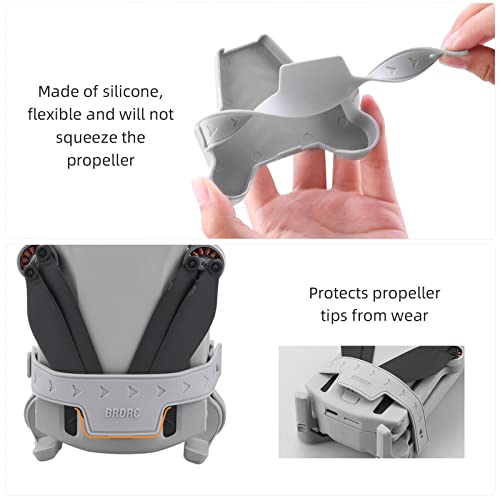 HeiyRC Mini 3 / Mini 3 Pro Propeller Holder,Prop Guard Strap Protector Stabilizer for DJI Mini 3 Series RC Drone Accessories(Grey) - color: Grey