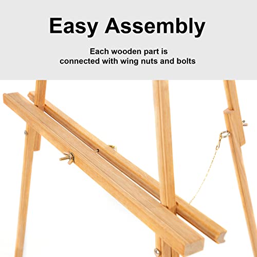 Falling in Art 65" A-Frame Wooden Tripod Easel Stand (Natural) - color: Natural-1 Pack