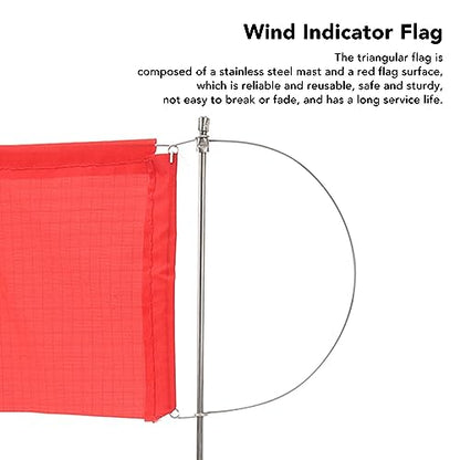 Wind Indicator Red Boat Flag with Stainless Steel Mast for Sailboat Yacht, Easy to Use, Proof Marine Mast Flag (185 * 135mm(7972SM)) - size: 185*135mm(7972SM)