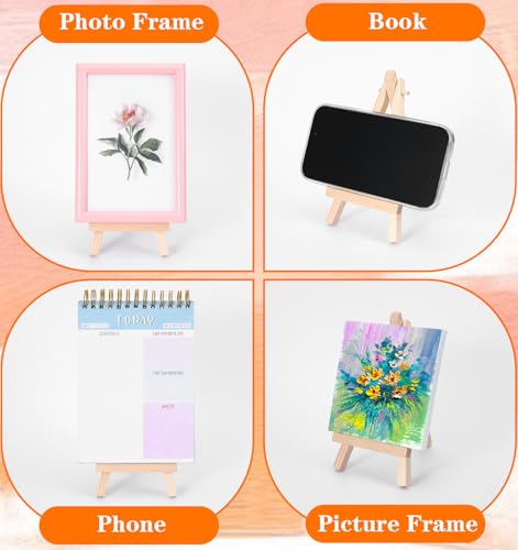 5Pcs Mini Wooden Easel, Mini Canvas Stand for Display Picture Canvas, 3 in