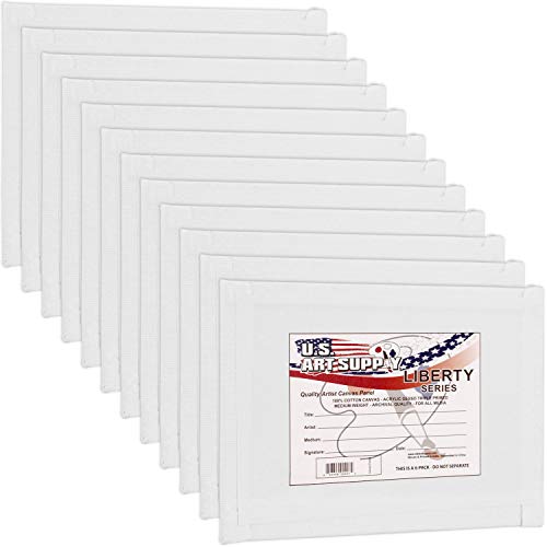U.S. Art Supply 4 X 5 Inch Art Canvas Board Panels 12 Pack - 8 Ounce - size: 4" x 5"