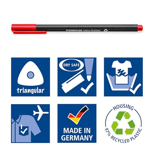 STAEDTLER Fineliner triplus Writing Pens - 48 Count Fiber Tip Pens - style: 48 Colors