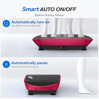 MERACH CV30 Pro Curved Vibration Plate Exercise Machine, Powerful & Quiet - color: Red