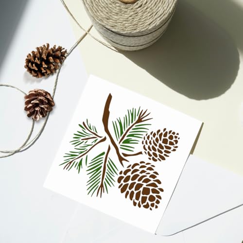 Pine Cone Stencil, Reusable Painting Template, DIY Home Decor - style: Pine Cone