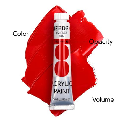 MEEDEN Beginners Acrylic Paint Set: 12 Colors 12ml/0.41 fl oz - color: 12 Colors
