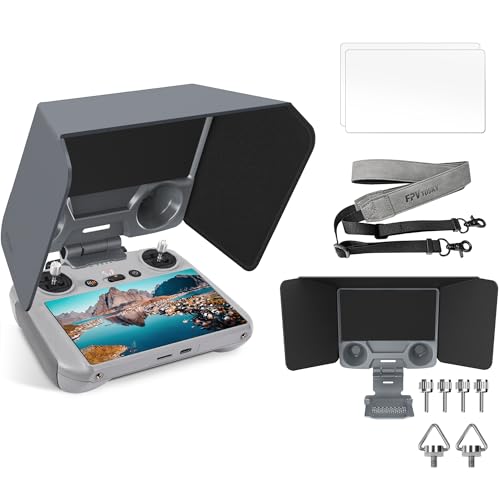FPVtosky RC 2 Controller More Protector Kit for DJI Lito X1/ Mini 5 Pro/ 4 Pro/Flip/Air 3S Accessories, Kit includes RC 2 Sun Hood Cover, RC2 Lanyard, RC2 Screen Protection x 2 - style: Protection Kit A