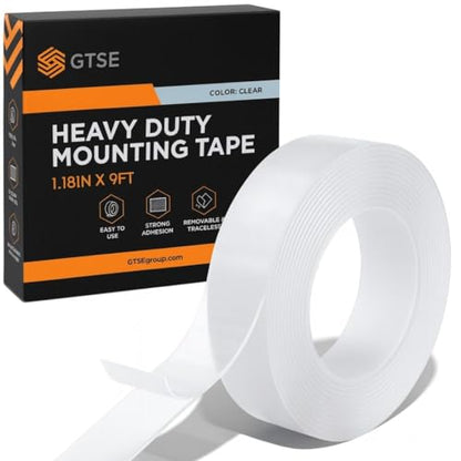 GTSE Double-Sided Mounting Tape, Clear Nano Tape, 1.18in x 9ft