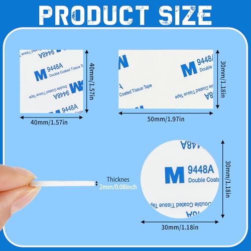UPINS 60Pcs Double Sided Foam Tape Sticky Mounting Pads for Wall Crafts - color: White