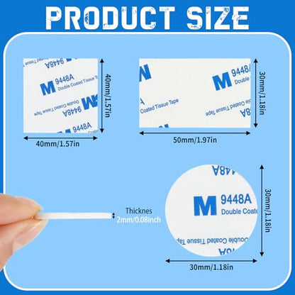 UPINS 60Pcs Double Sided Foam Tape Sticky Mounting Pads for Wall Crafts - color: White