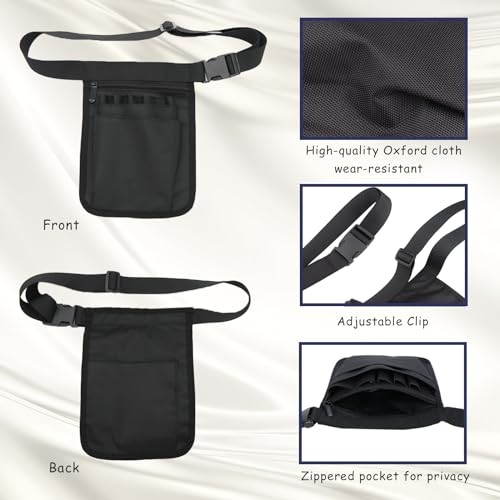Server Apron, 9.84x7.32Inch Restaurant Waitress Accessories Bag - color: Dark Black