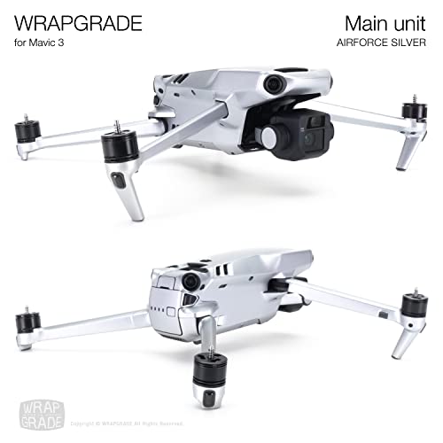 WRAPGRADE Full Skin Stickers for DJI Mavic 3 / Mavic 3 Classic (Airforce Silver) - color: Airforce Silver