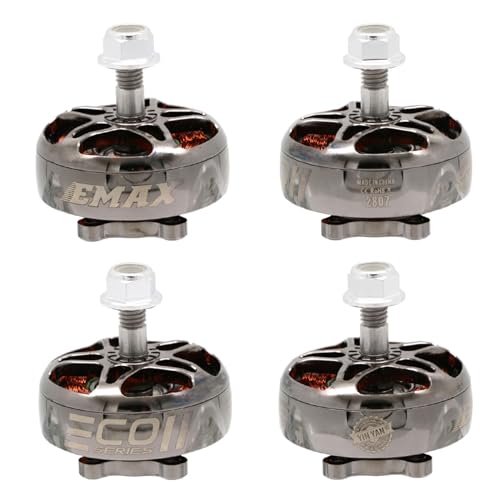 4pcs EMAX ECOII Series ECO II 2807 6S 1300KV 5S 1500KV 4S 1700KV Brushless Motor for RC FPV Racing RC Drone Racing Quadcopter Spare Parts RC Parts (1300, Kilovolts)