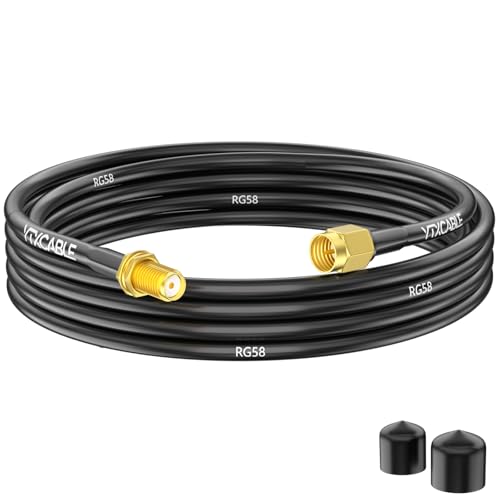 SMA Antenna Extension Cable, Male to Female RG58 Coaxial Jumper, 50 Ohm Pure Copper Low Loss for ADS-B SDR USB Dongle, Ham Radio, 4G 5G LTE Router (RG58 SMA Cable, 10FT) - color: RG58 SMA, size: 10FT