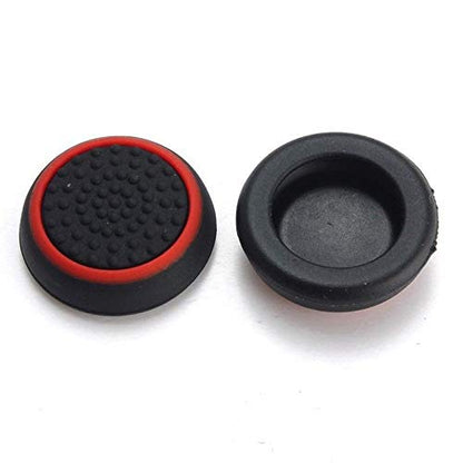 Silicone Thumb Stick Joystick Cap Analog Grip Thumbsticks Cap Cover Case for Switch NS Controller (Black-Red) - color: Black-Red