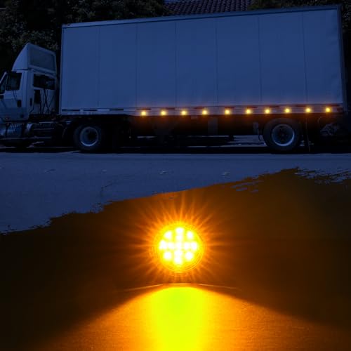 2.5 Inch Red and Amber Round 13 LED Marker Lights 2.5in Clearance Lights